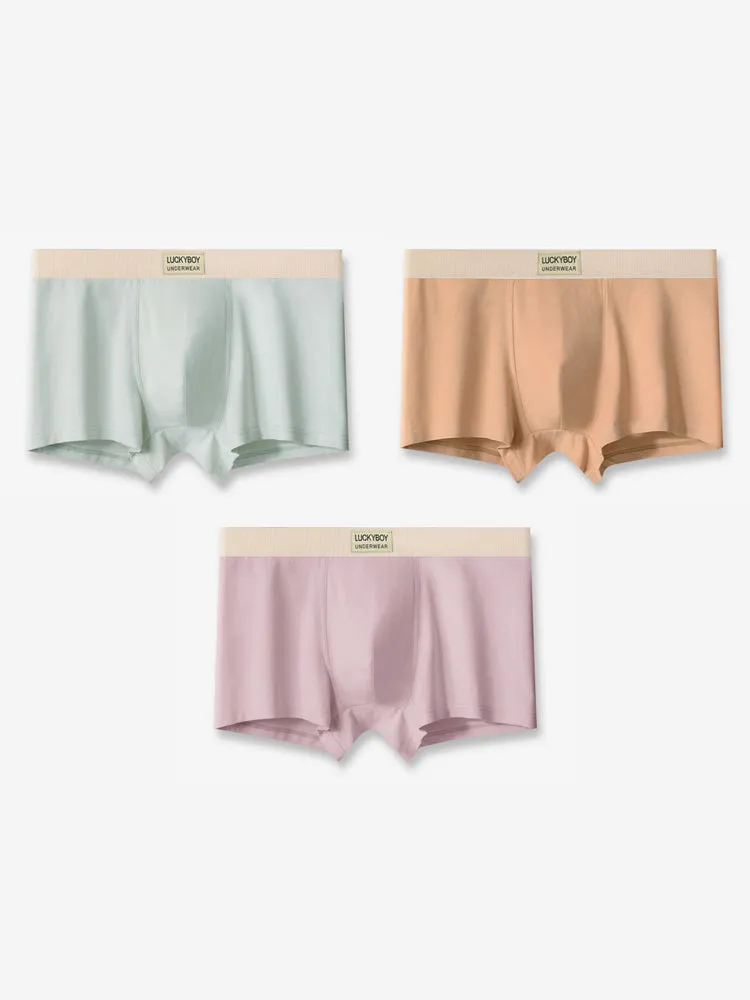3 Pack Men's Cotton Mid-Rise Breathable Sports Tights Men's Boxer Briefs