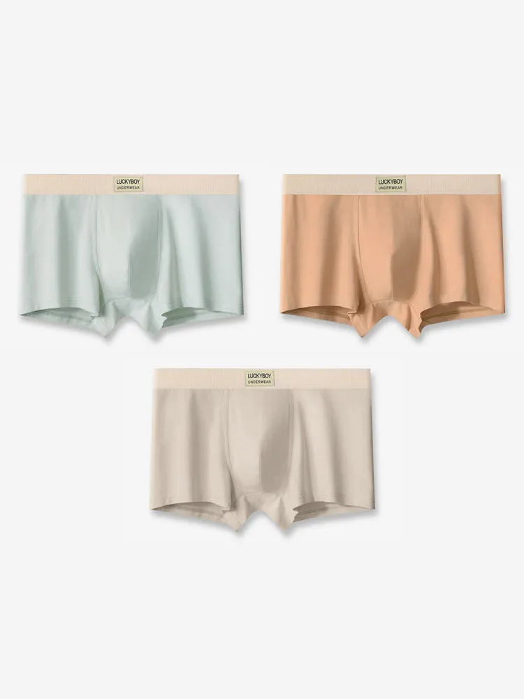 3 Pack Men's Cotton Mid-Rise Breathable Sports Tights Men's Boxer Briefs