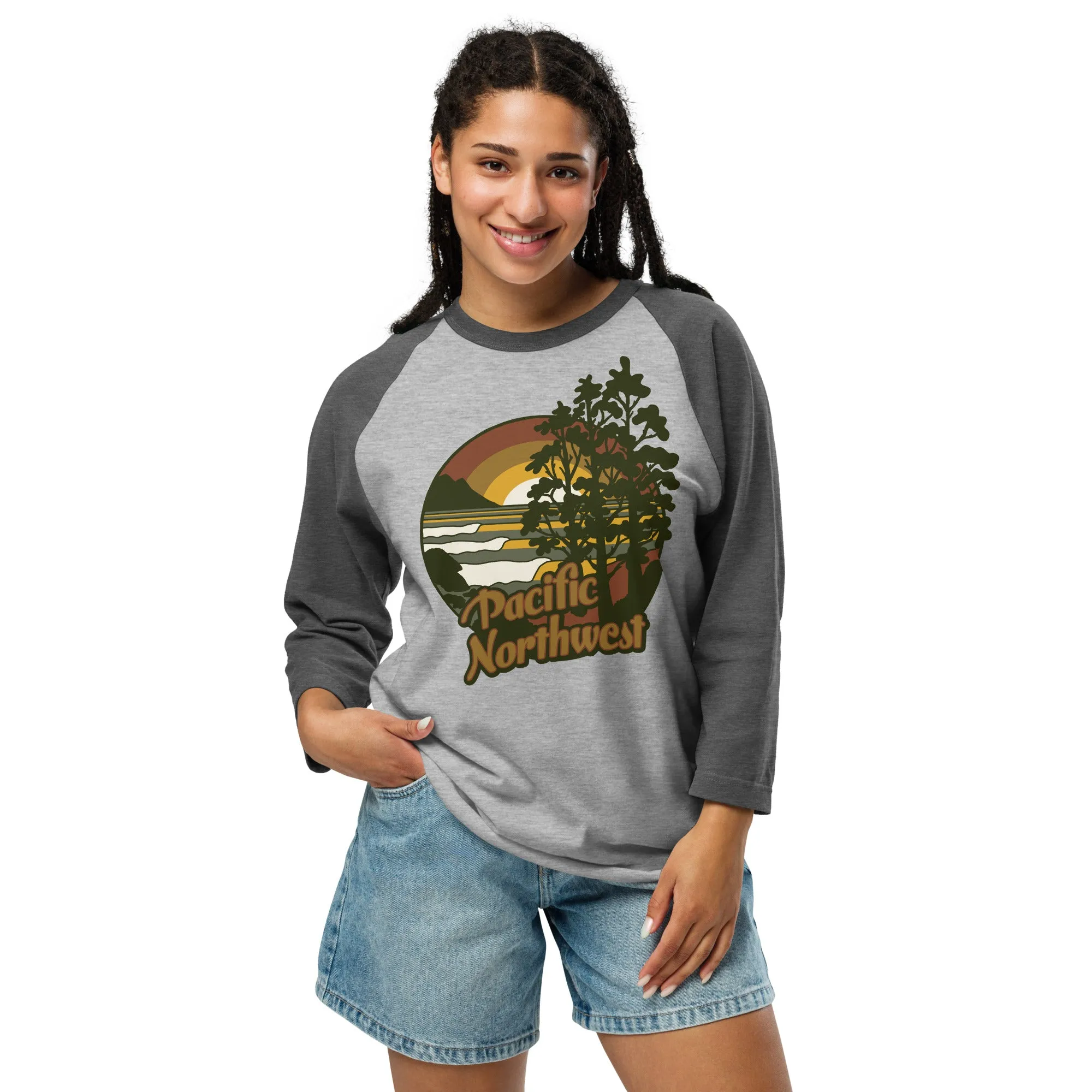 Adventure Pacific Northwest 3/4 sleeve raglan shirt