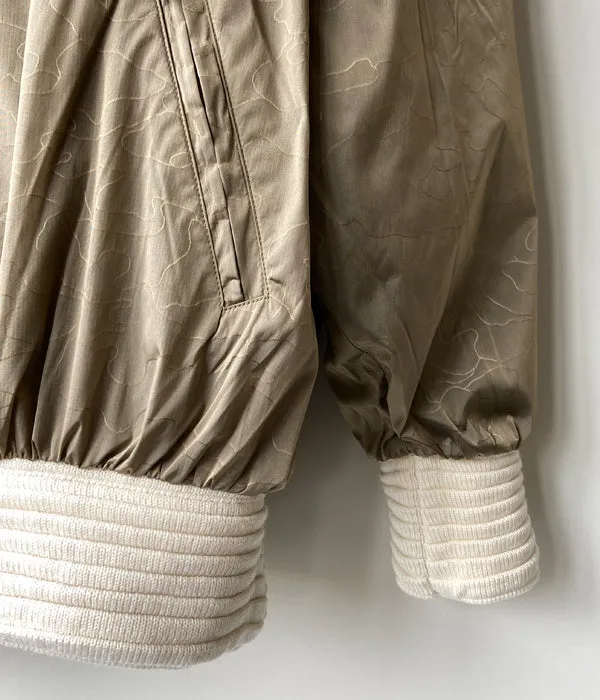 FUMIKA_UCHIDA/JACQUARD KNITTED OVERSIZED REVERSIBLE HALF ZIP JUMPER(BLACKWHITE PATTERN/PATTERNED BEIGE)