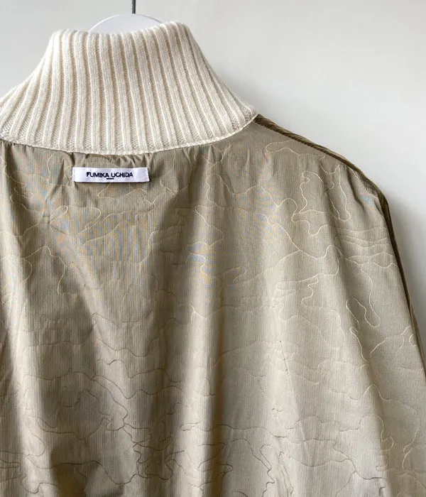 FUMIKA_UCHIDA/JACQUARD KNITTED OVERSIZED REVERSIBLE HALF ZIP JUMPER(BLACKWHITE PATTERN/PATTERNED BEIGE)