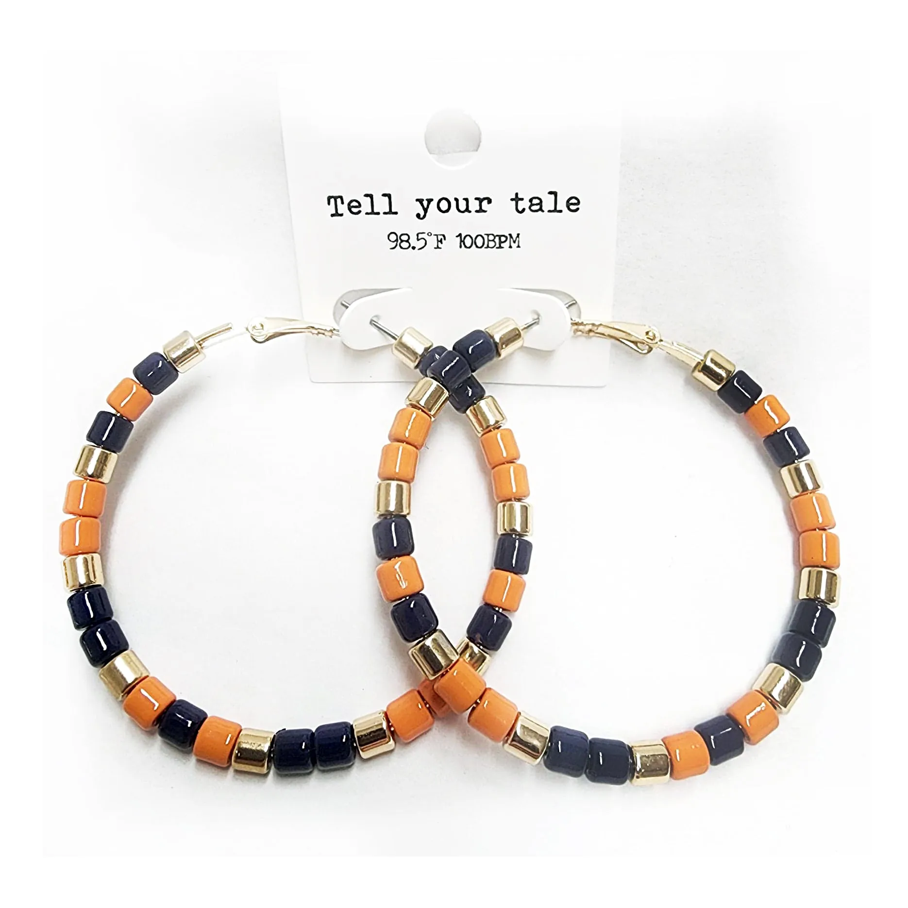 Gameday Hoop Beaded Earrings - Post