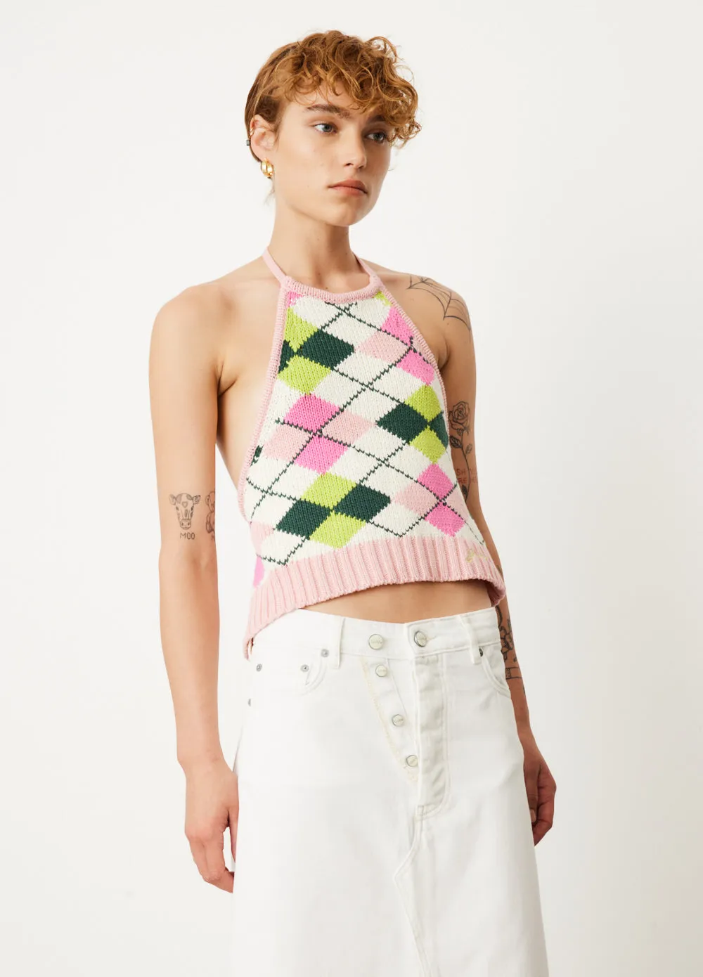 Graphic Halterneck Top