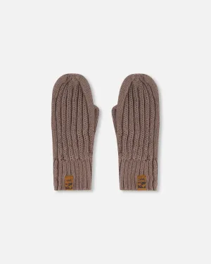 Knit Mittens Taupe