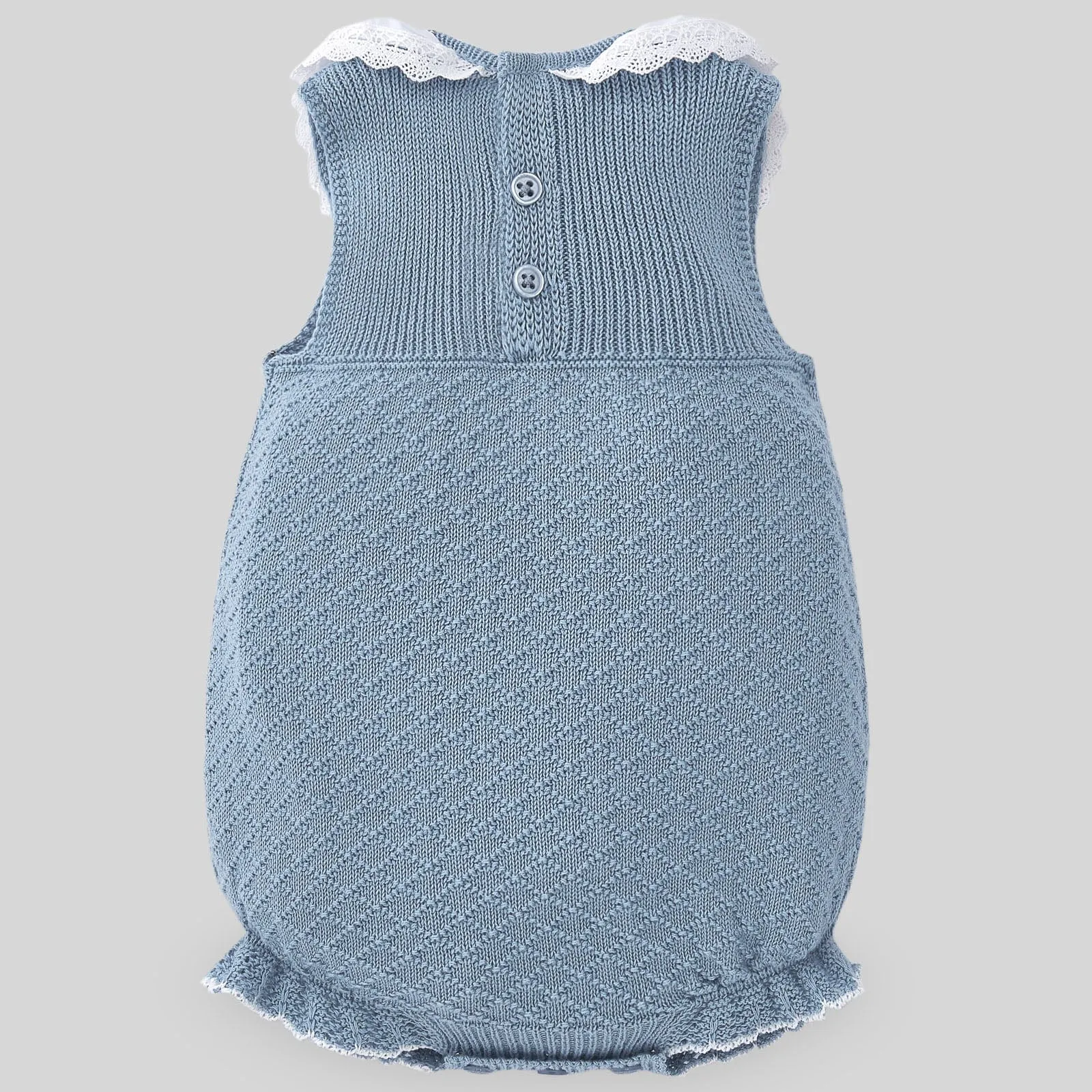 Paz Rodriguez Blue Cotton Knit Bodysuit