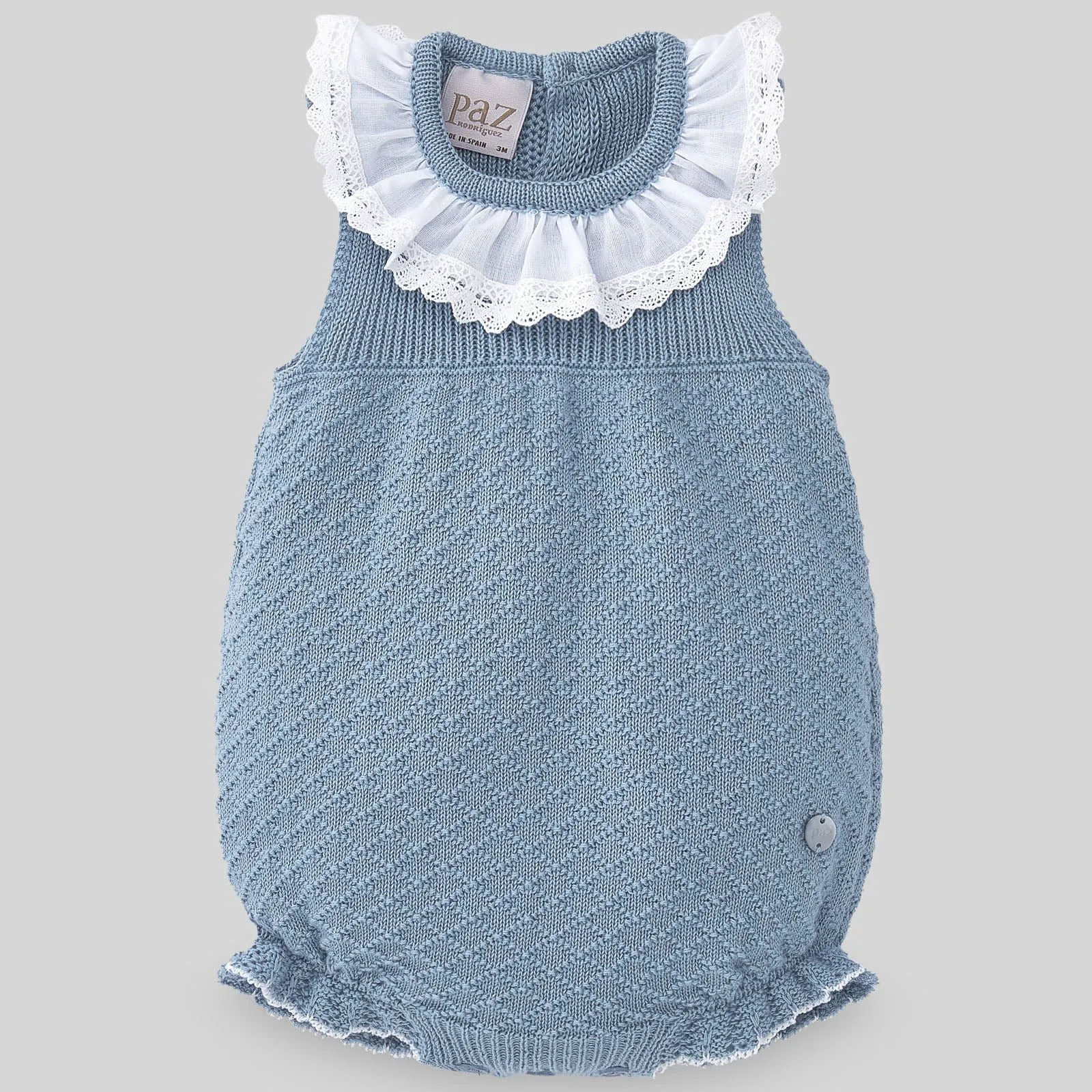 Paz Rodriguez Blue Cotton Knit Bodysuit