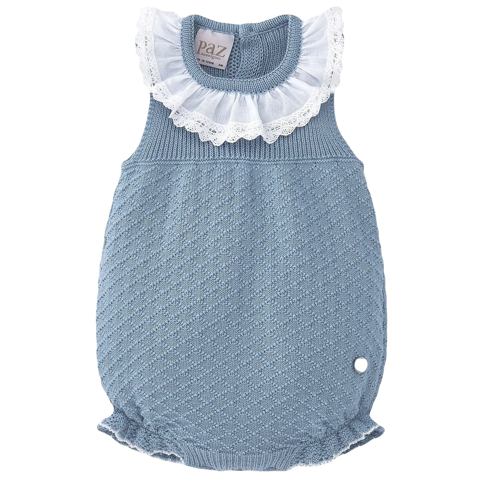 Paz Rodriguez Blue Cotton Knit Bodysuit