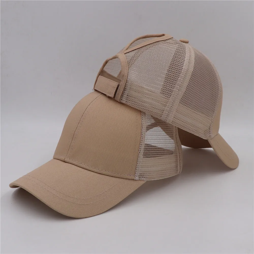 Wish Amazon&#039;s New European And American Women&#039;s Ponytail Cap Spot Summer Breathable Mesh Cap Back Opening Baseball Cap Can Be Customized
